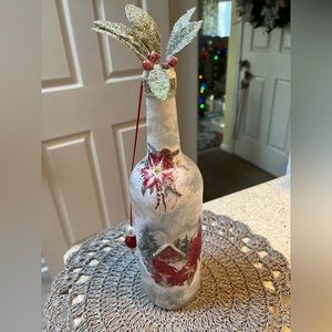 Decorated Christmas bottle